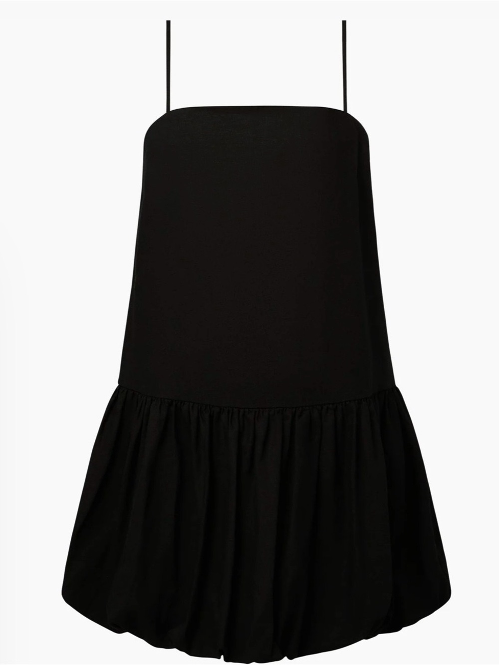Womens | Air Linen Bubble Mini
Dress | Black